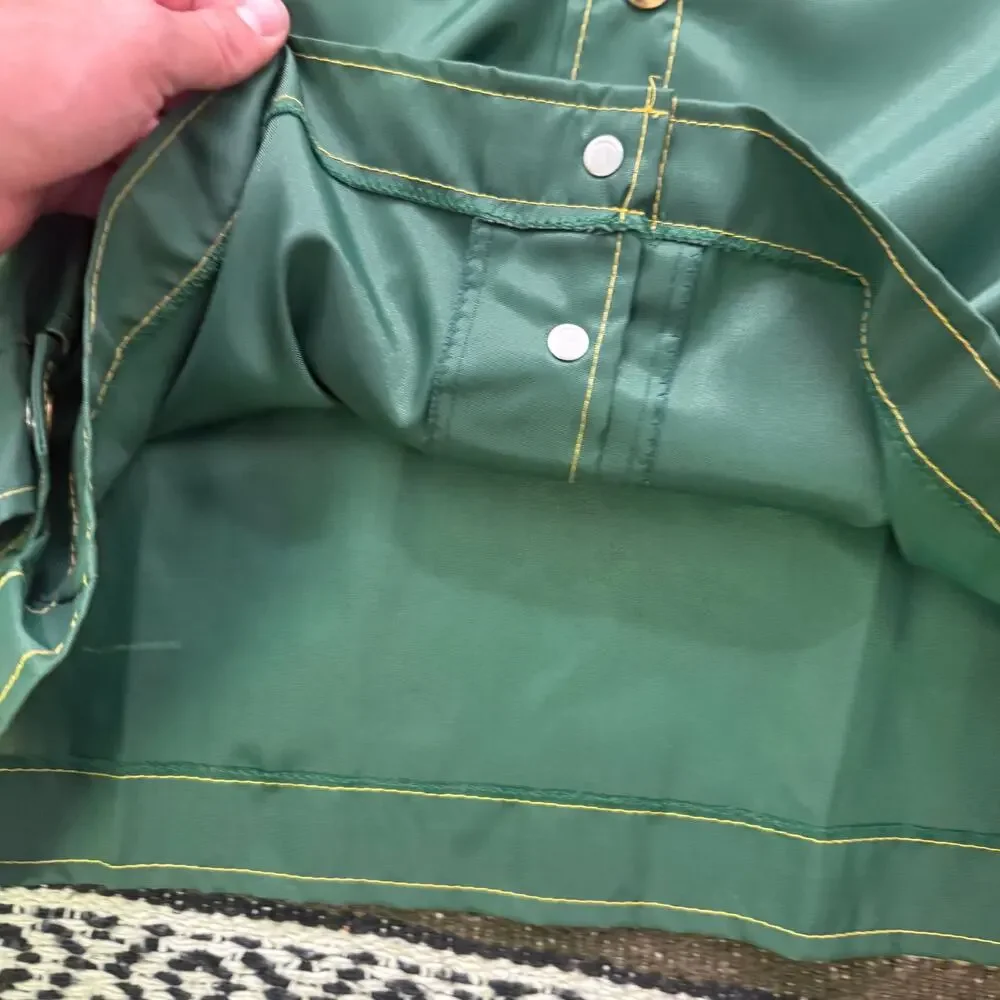 Vintage 80's Swingster Green Dekalb Seed Farmer Shacket Nylon Snap Jacket Sz L